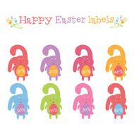 Concept set of happy easter bunnies labels Vector N2
