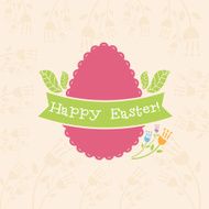 Concept Easter card with egg and bunny Vector N7