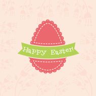Concept Easter card with egg and bunny Vector N8