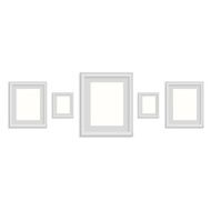 blank picture frame template set isolated on wall