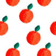 Fruit orange seamless watercolor vector pattern