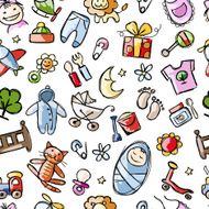Baby seamless pattern for your design N3