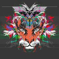 Bright abstract background with tiger N2
