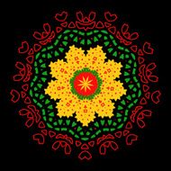 Lace floral colorful ethnic ornament N19