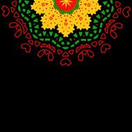 Lace floral colorful ethnic ornament N20