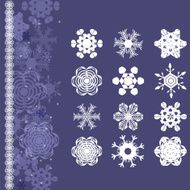 Snowflakes set for christmas winter design