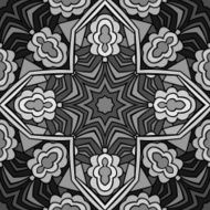 Stained Glass Monochrome Seamless Pattern
