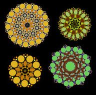 Lace floral colorful ethnic ornament N24