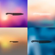 knife icon on blurred background N2