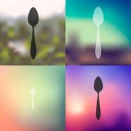 spoon icon on blurred background