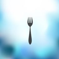 fork icon on blurred background