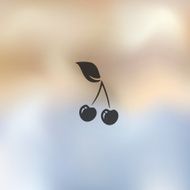 cherry icon on blurred background