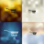 pan icon on blurred background