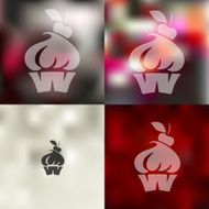 cake icon on blurred background