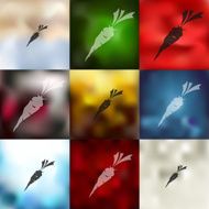 carrots icon on blurred background