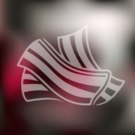 bacon icon on blurred background