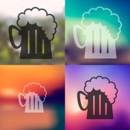 beer icon on blurred background