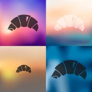 croissant icon on blurred background