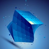 Blue squared 3D vector abstract technology illustration