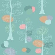 Pastel trees seamless pattern