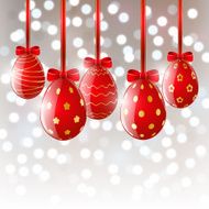 Easter eggs on shiny background N4