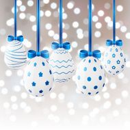 Easter eggs on shiny background N5