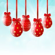 Easter eggs on sunny background N6