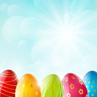 Easter eggs on sunny background N8