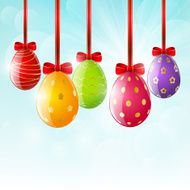 Easter eggs on sunny background N13