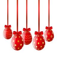 Easter eggs with red ribbon N16