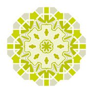 Vintage green with brown mosaic petal flower