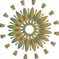 Lace floral colorful ethnic ornament N27