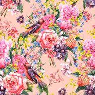 Seamless Floral Watercolor Background