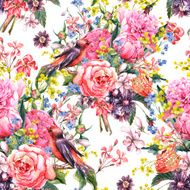Seamless Floral Watercolor Background N2