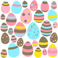 Yellow blue and pink Eastern eggs seamless texture