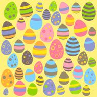 Yellow Easter seamless pattern with eggs