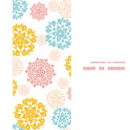 Vector abstract decorative circles stars vertical frame seamless pattern background