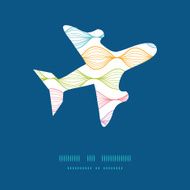 Vector colorful horizontal ogee airplane silhouette pattern frame