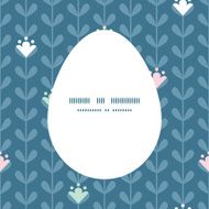 Vector blloming vines stripes Easter egg sillhouette frame card template N4