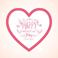 Heart with inscription in soft pink tones