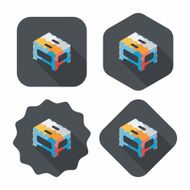 folding chair flat icon with long shadow eps10