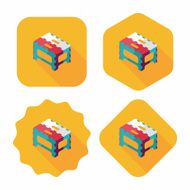 folding chair flat icon with long shadow eps10 N3