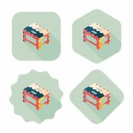 folding chair flat icon with long shadow eps10 N4