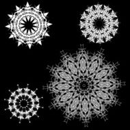 Blue Christmas snowflakes on black background
