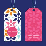 Vector abstract colorful stars vertical round frame pattern tags set