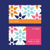 Vector abstract colorful stars horizontal stripe frame pattern business cards