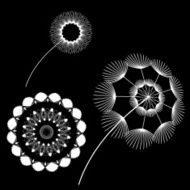 Blue Christmas snowflakes on black background N3