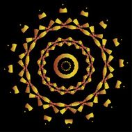 Abstract floral ornament of gold sparks fireworks
