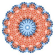 Vintage blue with red mosaic petal flower