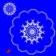 Blue Christmas snowflakes on black background N4